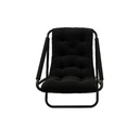 Padded Steel-Frame Relax Chair - Black