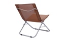 FOLDING BROWN CHAIR WITH MESH BACK