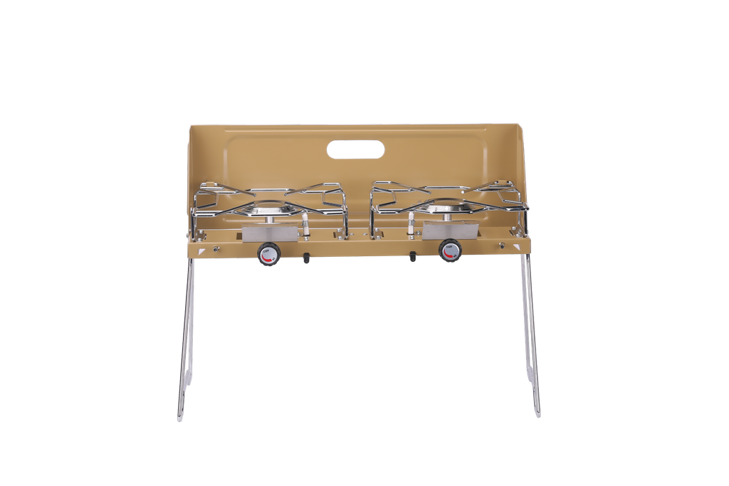 2 BURNER GAS STOVE WITH STAND & WIND SHIELD