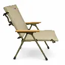 FOLDING CHAIR WITH WOOD-ARM, BEIGE