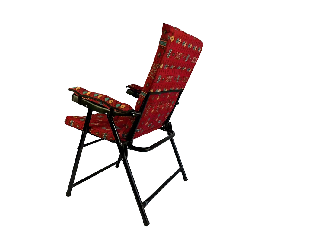 CUSHION FOLDING CHAIR WITH ARMREST RED-PRINTED