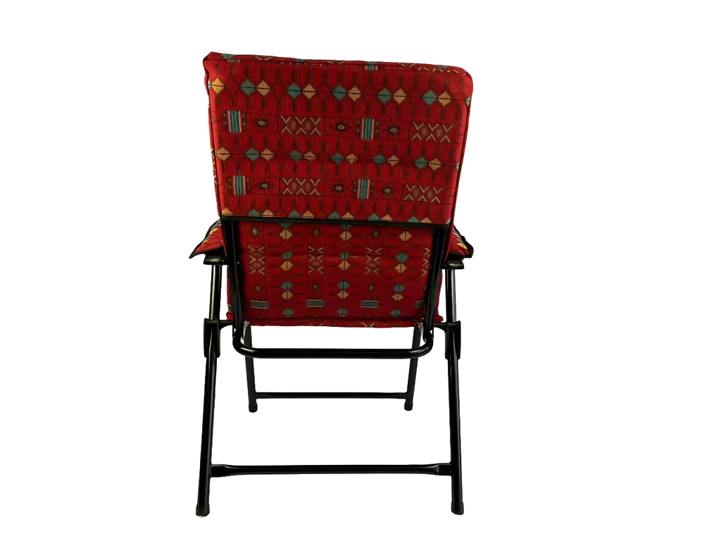 CUSHION FOLDING CHAIR WITH ARMREST RED-PRINTED