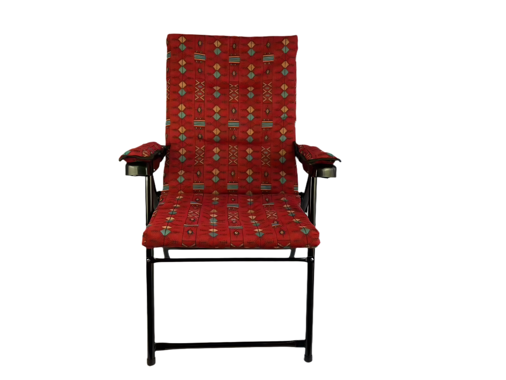 CUSHION FOLDING CHAIR WITH ARMREST RED-PRINTED