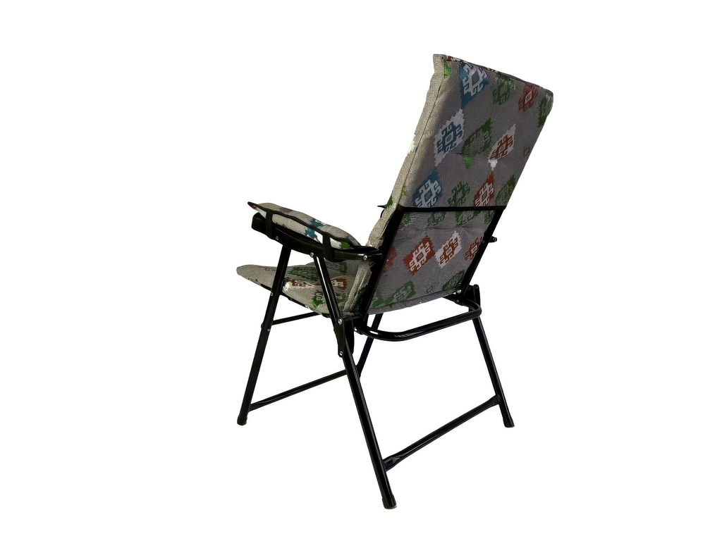 CUSHION FOLDING CHAIR WITH ARMREST - GRAY