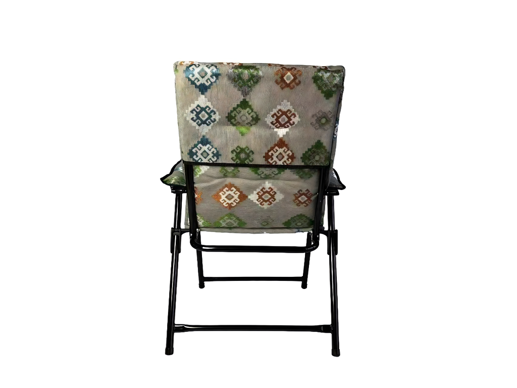 CUSHION FOLDING CHAIR WITH ARMREST - GRAY