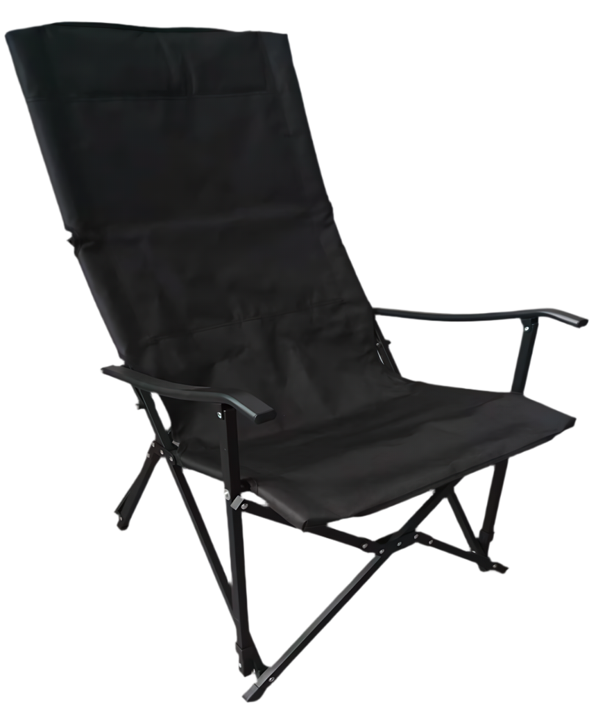 HIGH BACK FOLDING STEEL CHAIR, BLACK