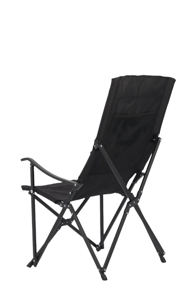 HIGH BACK FOLDING STEEL CHAIR, BLACK
