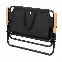 2-SEATERS CHAIR WOODEN ARMS, BLACK