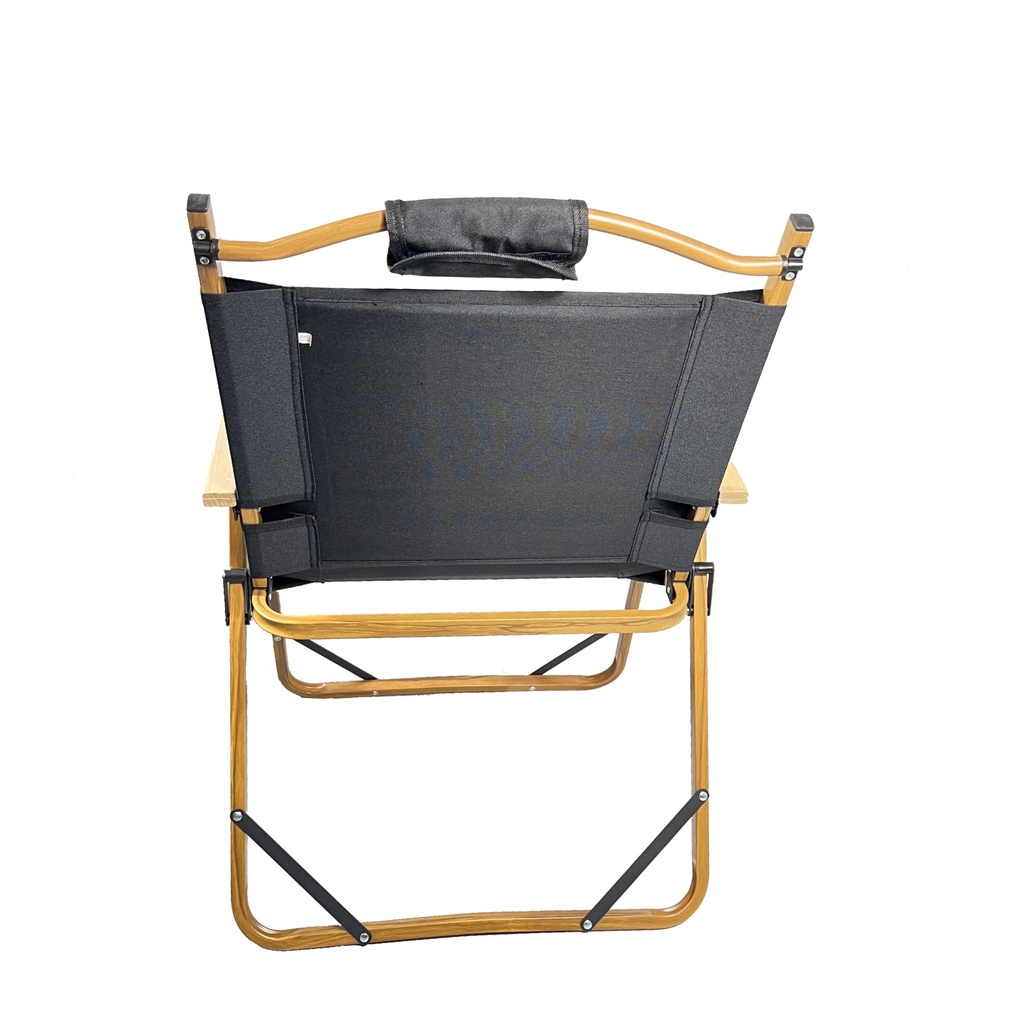 WOOD GRAIN ALUMINIUM CHAIR BLACK