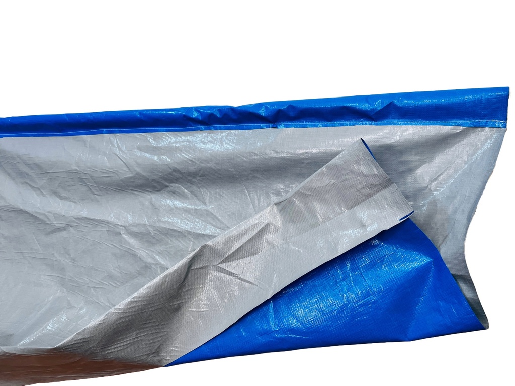 Silver-Blue PE Tarpaulin Fabric for Sun & Rain Protection