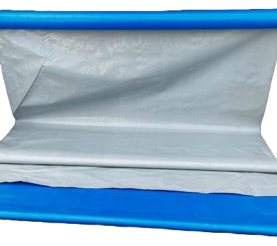 Silver-Blue PE Tarpaulin Fabric for Sun & Rain Protection