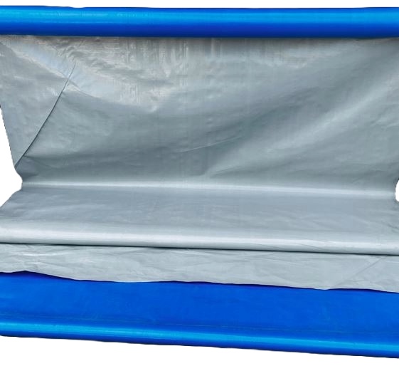 Silver-Blue PE Tarpaulin Fabric for Sun & Rain Protection