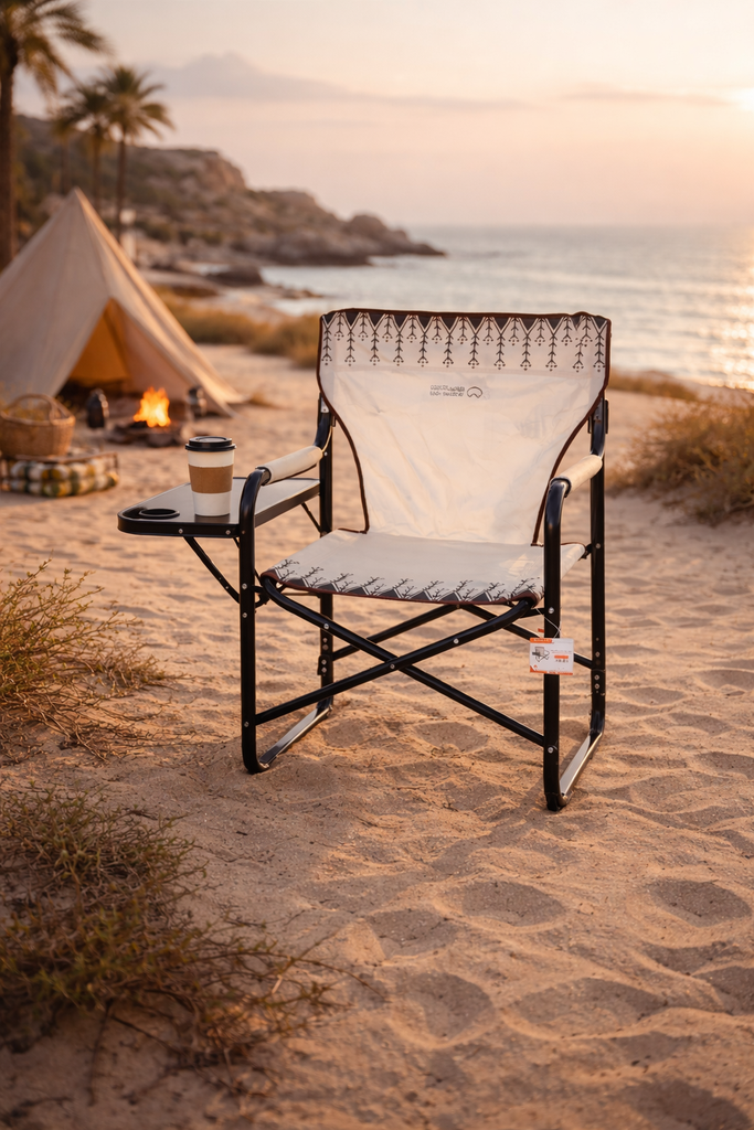 Directors Folding Chair with Side Table - Sadu Pattern