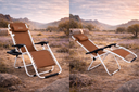 Reclining Folding Lounge Chair with Headrest - Brown