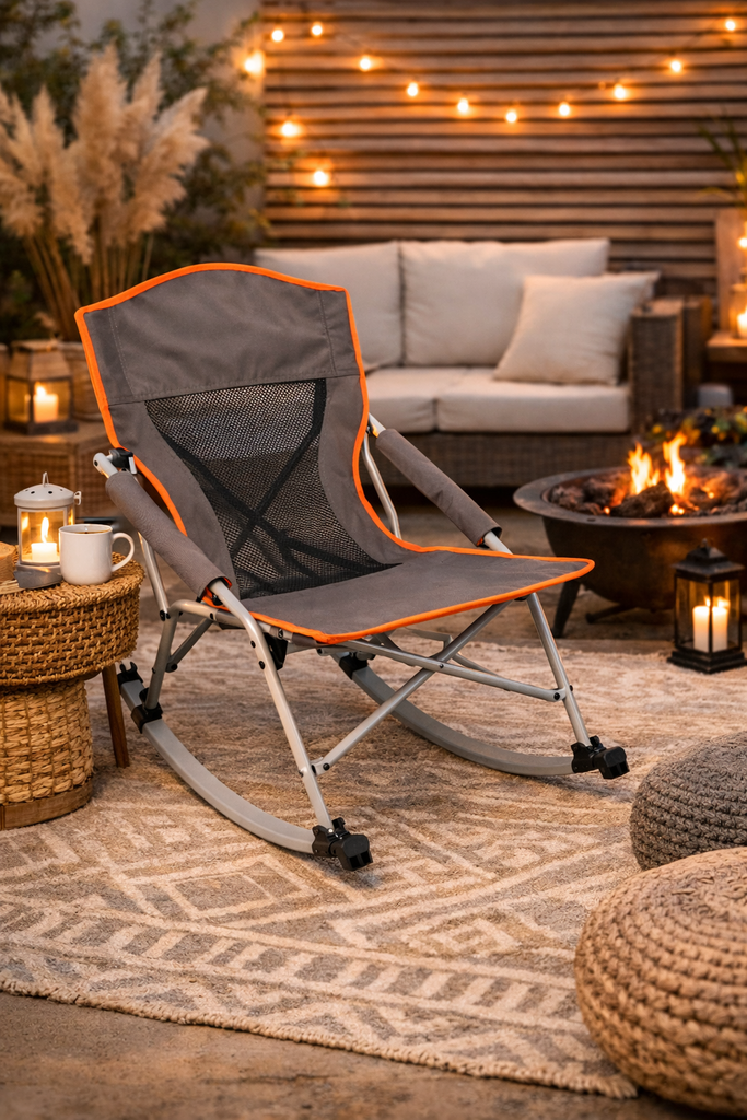 Folding Rocking Chair with Armrests