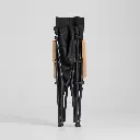 High-Back Aluminum Folding Chair with Wooden Armrests
