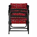 Cushioned Folding Chair with Armrests - Red