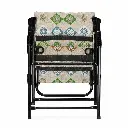 Cushioned Folding Chair with Armrests - Gray