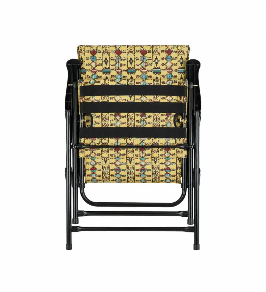 Cushioned Folding Chair with Armrests - Yellow
