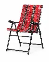 Luxury Folding Chair with Sadu Pattern - Red