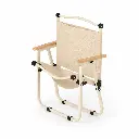 Steel Folding Chair with Wooden Armrests