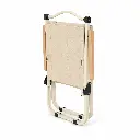 Steel Folding Chair with Wooden Armrests