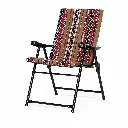 Luxury Folding Chair with Sadu Pattern - Beige