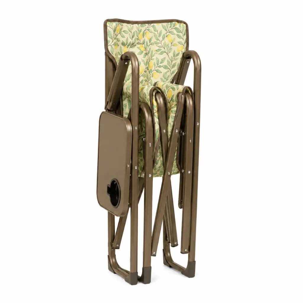 Directors Folding Chair with Side Table - Lemon Pattern