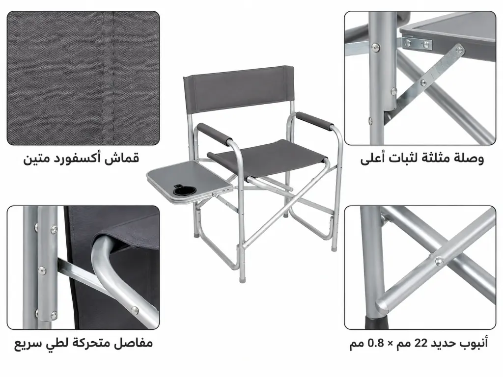 Directors Folding Chair with Side Table - Model 1