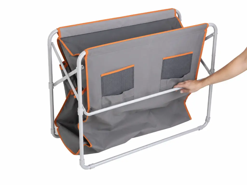Double Camping Cabinet with 3 Shelves and Top Table
