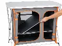 Double Camping Cabinet with 3 Shelves and Top Table