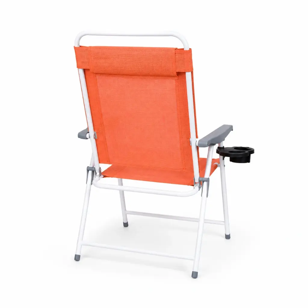 Folding Camping Chair with Side Table - Orange