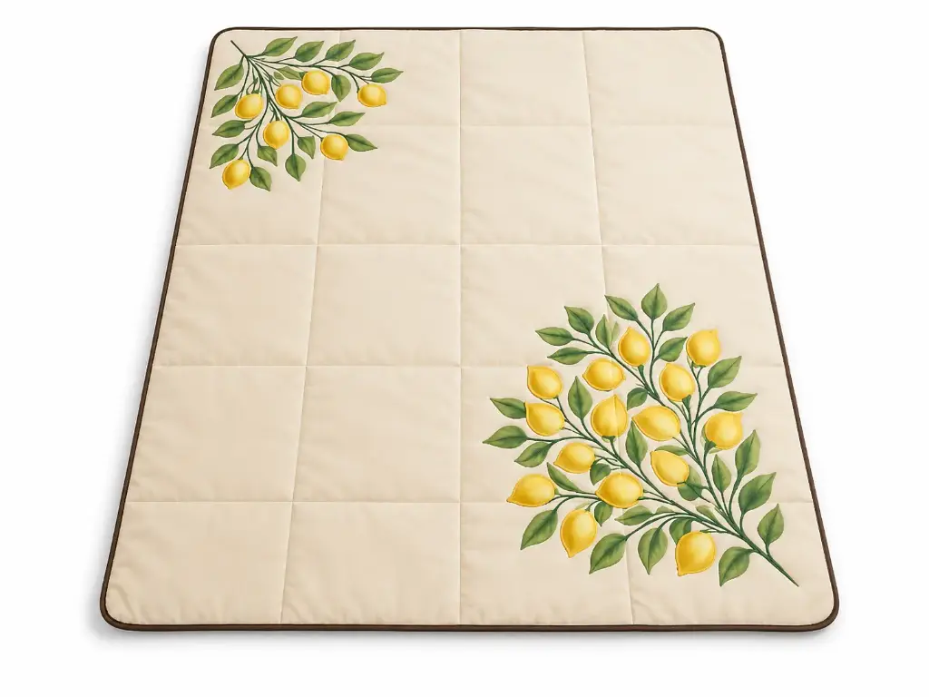 3×2 m Floor Mat with Lemon Pattern