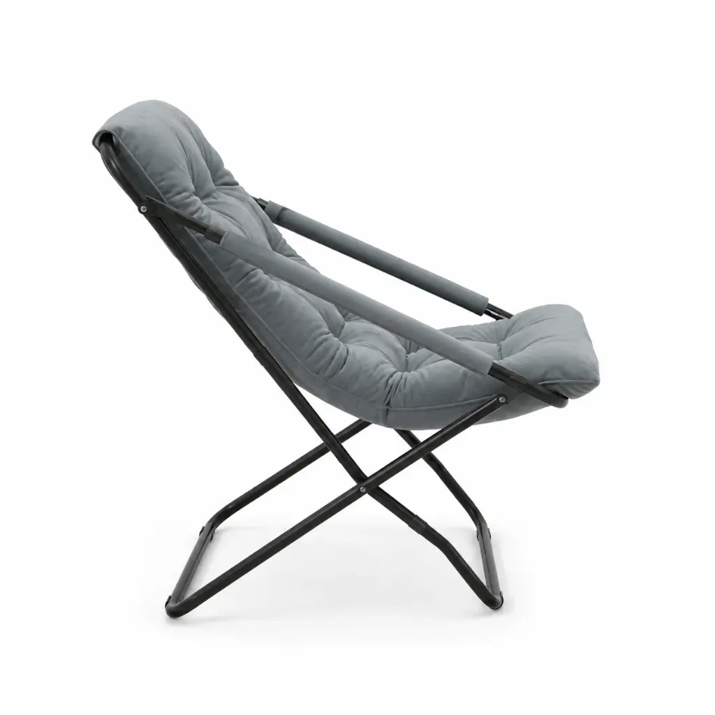 Padded Steel-Frame Relax Chair - Gray