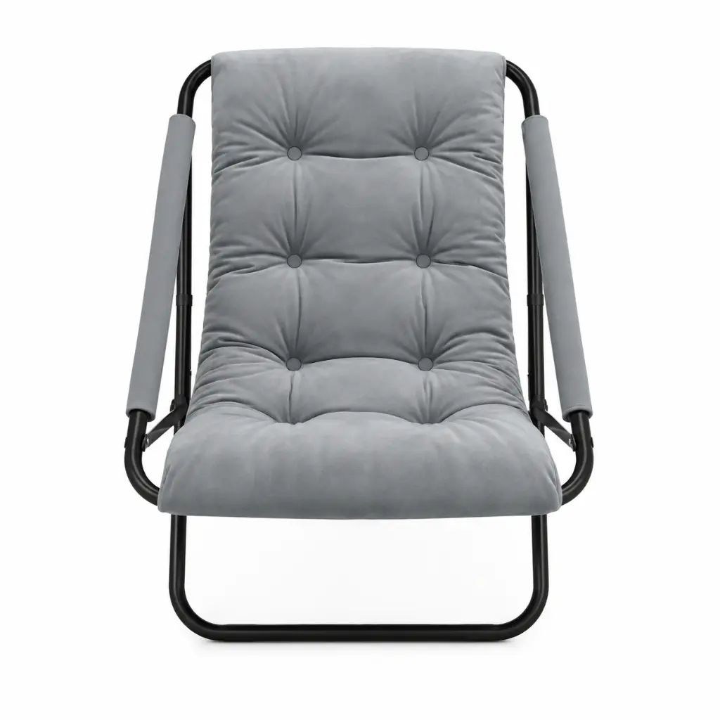 Padded Steel-Frame Relax Chair - Gray