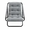 Padded Steel-Frame Relax Chair - Gray