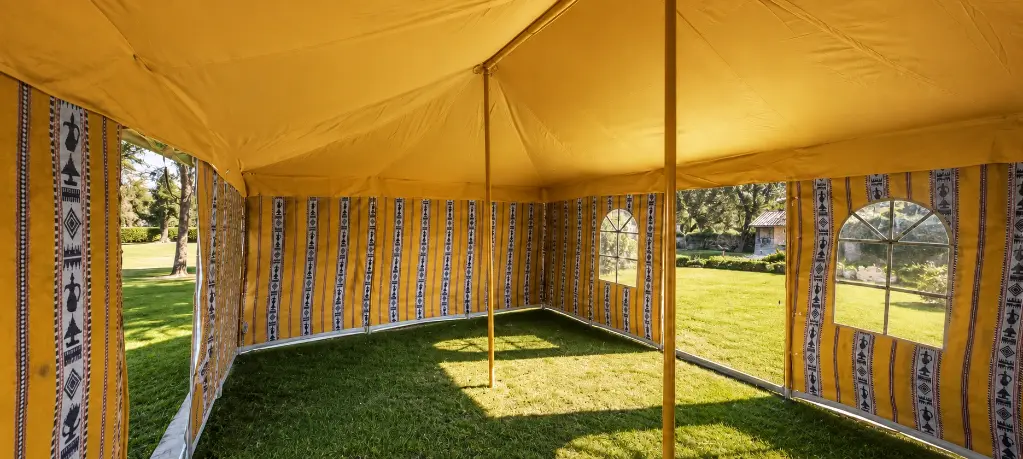 Transparent Yard Tent, 4x6 m – Yellow