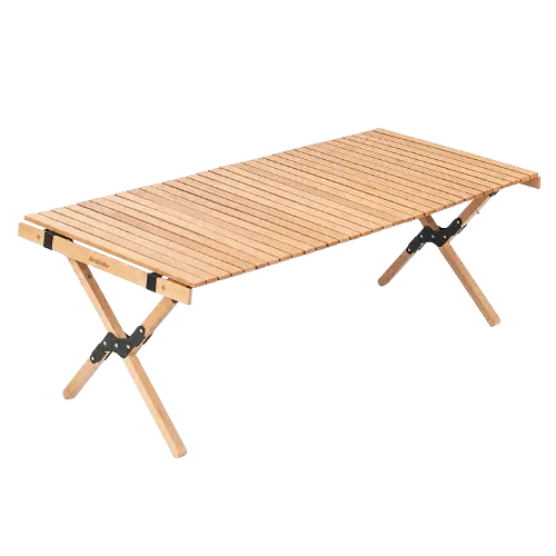Large Folding Table with Wood-Grain Finish