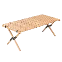 Large Folding Table with Wood-Grain Finish