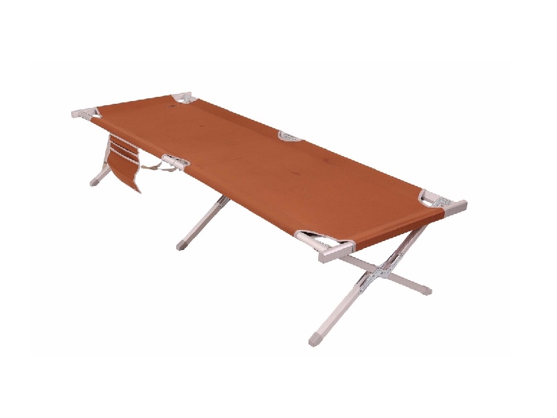 MEDIUM ALUMINUM CAMPING COT WITH SIDE POCKET
