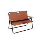 2-SEATERS CHAIR WOODEN ARMS - BROWN