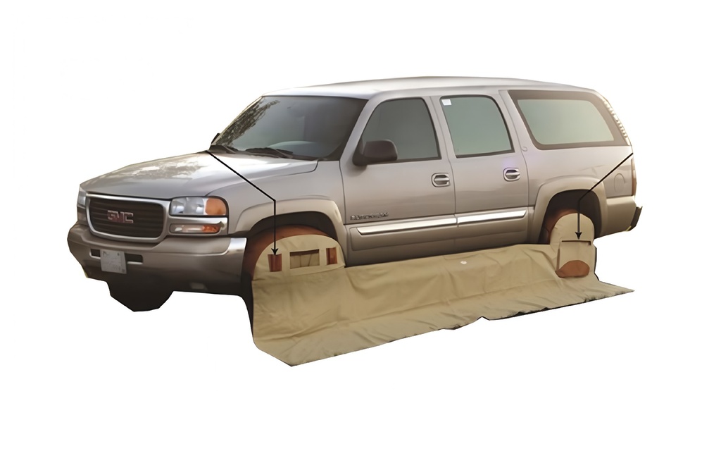 Car Windbreaker Between Two Wheels with Mat - Fits All Vehicles