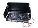 2-Burner Gas Stove with Wind Shield and 3-Flame Burners - Model 2