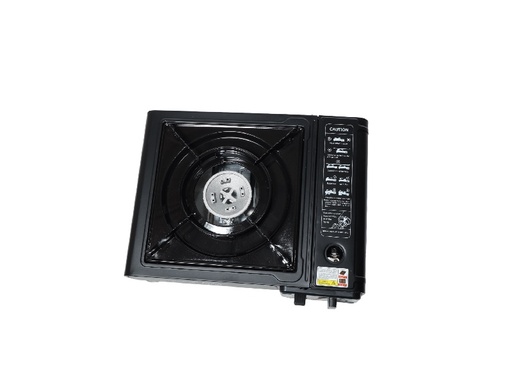 Single-Burner Gas Stove with Control Knob - Black