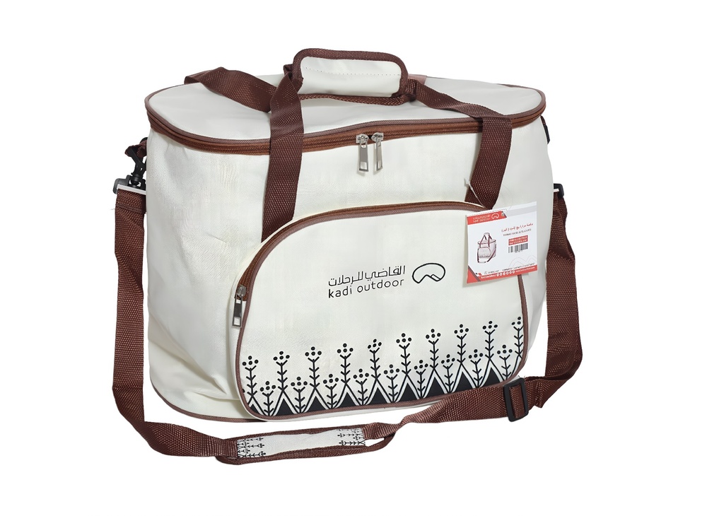 Travel Cooler Bag with Black Sadu Pattern