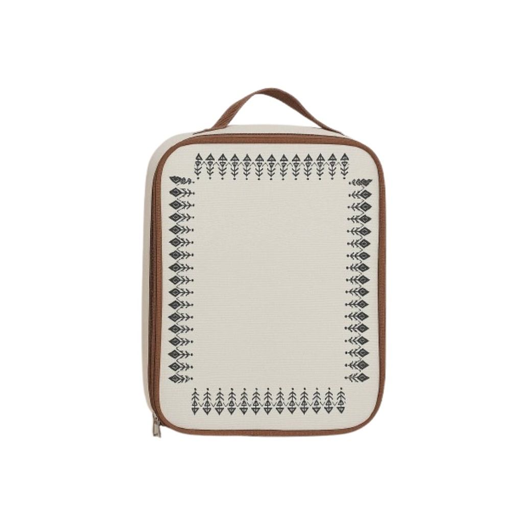 حافظة رحلات صغيرة بنقشة سدو أسود