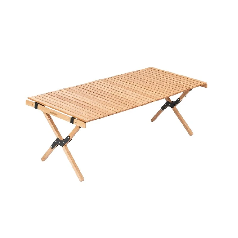 Large Folding Table with Wood-Grain Finish