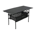 ALUMINUM FOLDABLE BLACK TABLE WITH BASKET