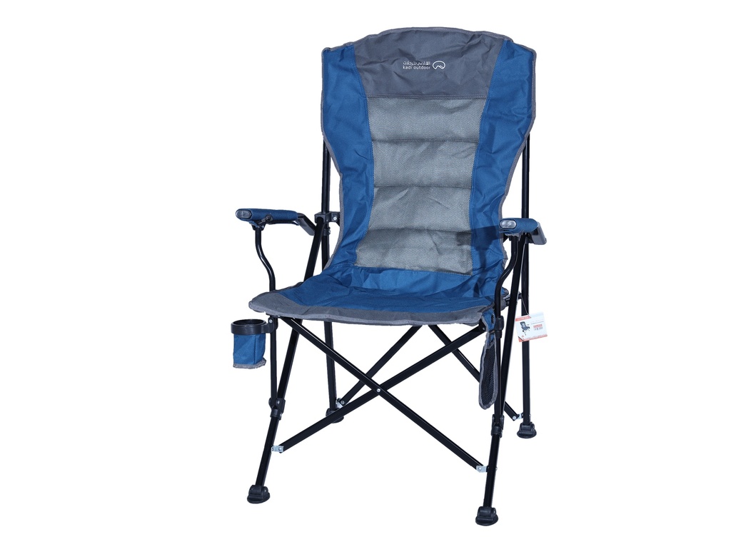 Heated Folding Camping Chair with Armrests and Cup Holder