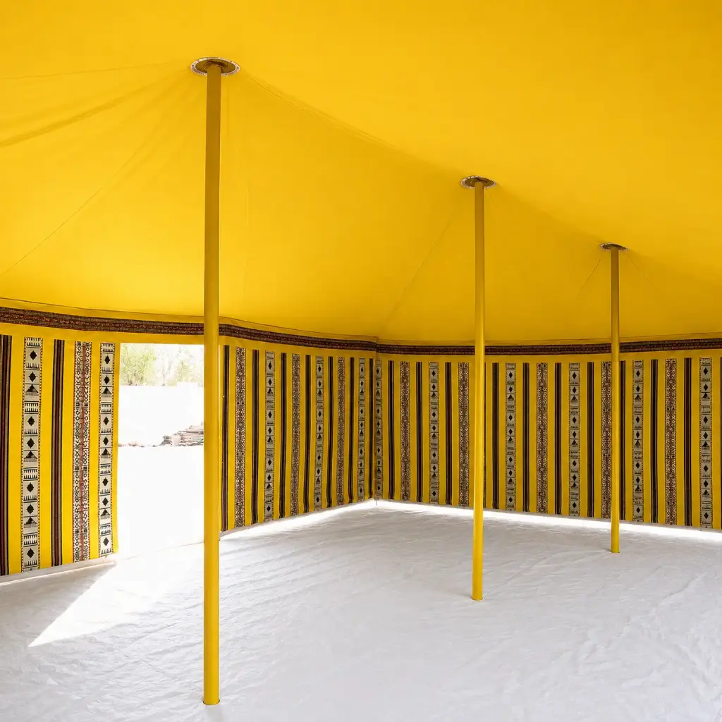 Jazira Tent, Grey/Yellow Combination, 6x12 m